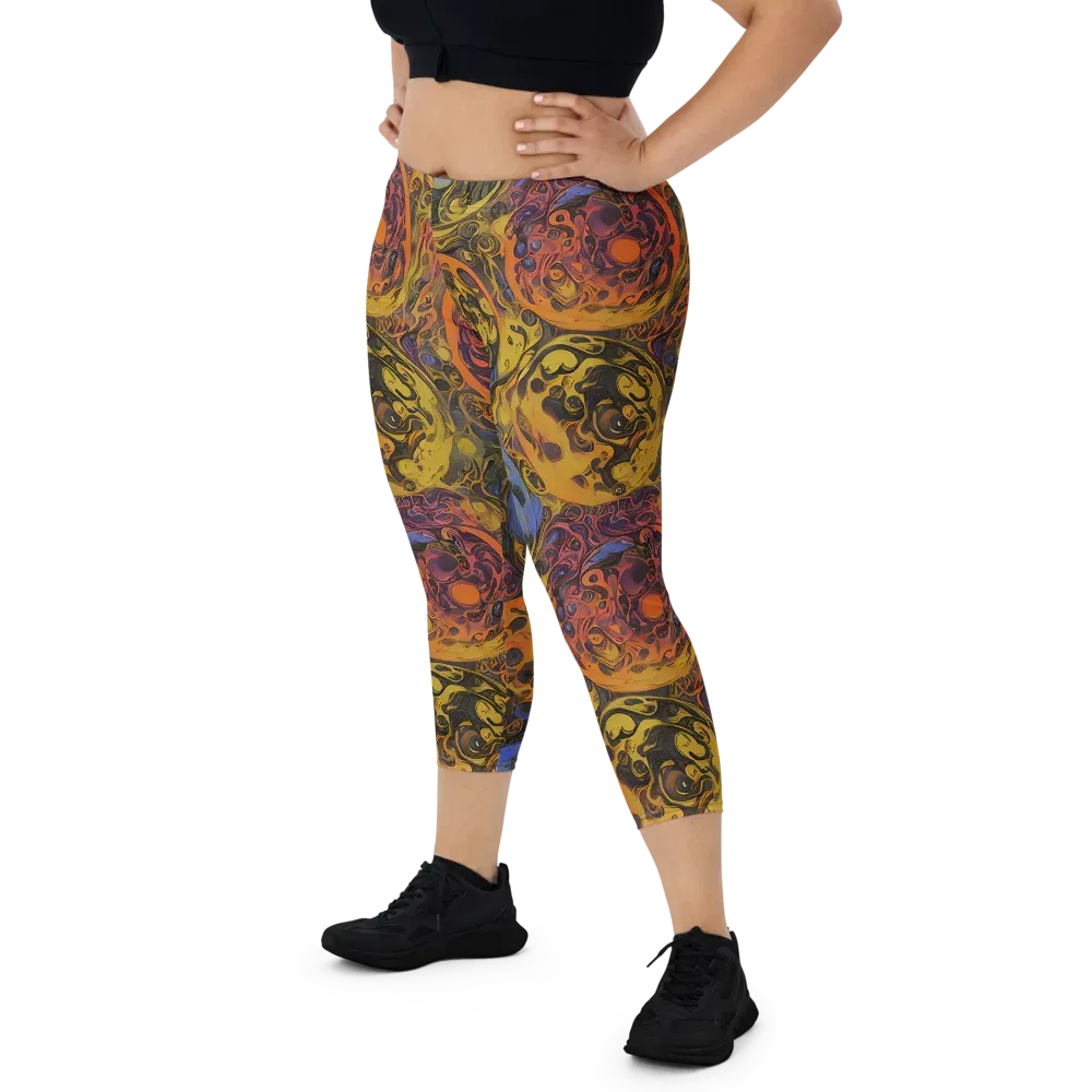 Molten Carnival on Capri Leggings — Front