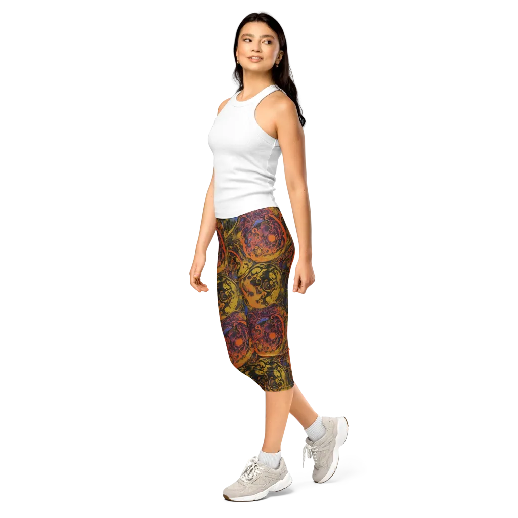 Molten Carnival on Capri Leggings — Left Front