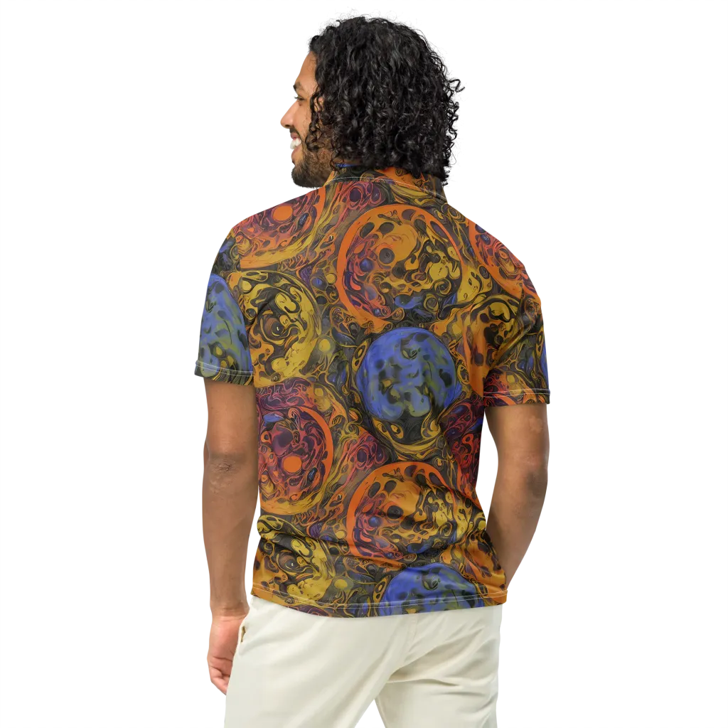 Molten Carnival on Men's Slim Fit Polo Shirt — Back