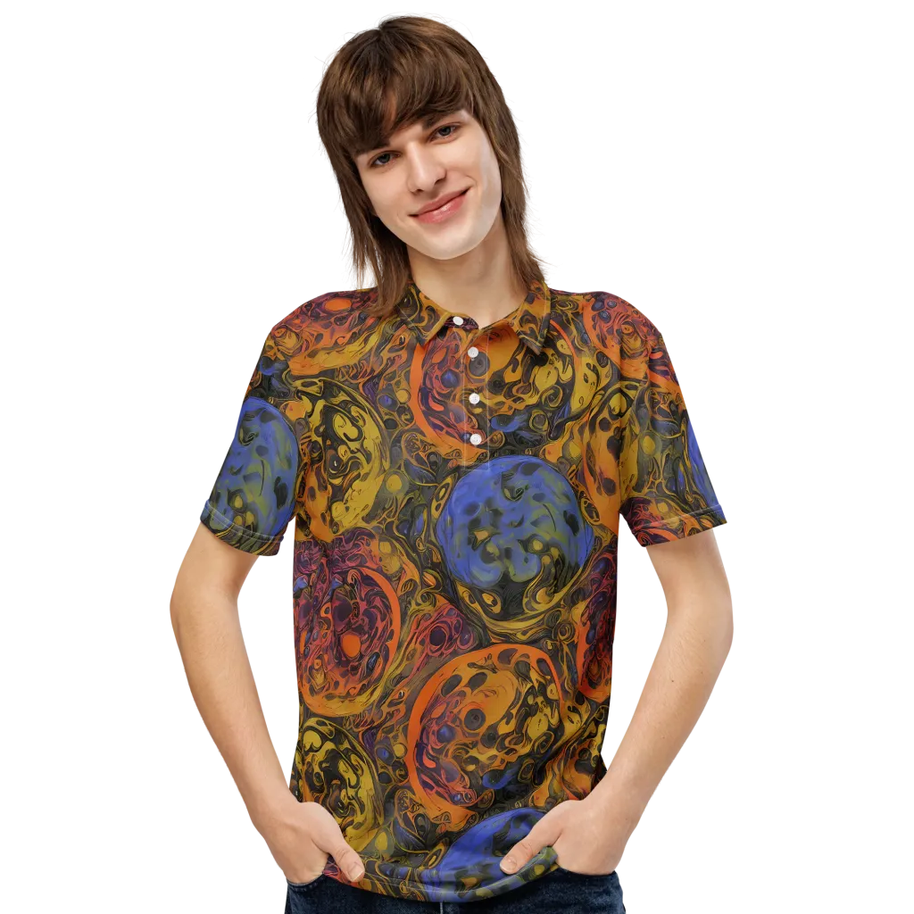 Molten Carnival on Men's Slim Fit Polo Shirt — Front