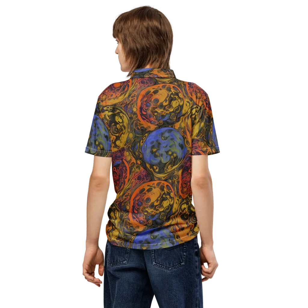 Molten Carnival on Men's Slim Fit Polo Shirt — Back