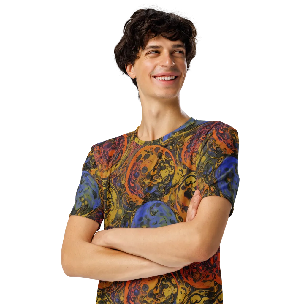Molten Carnival on Men's Crew Neck T-Shirt — Left Front