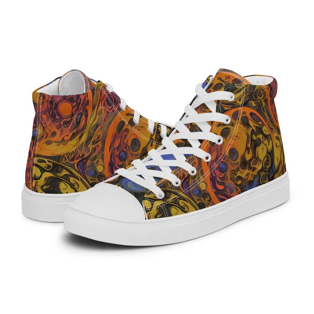 Molten Carnival on Men's High Top Canvas Shoes — Left