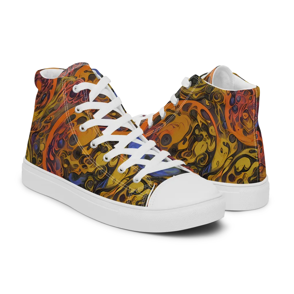 Molten Carnival on Men's High Top Canvas Shoes — Right