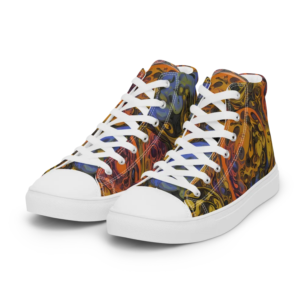 Molten Carnival on Women's High Top Canvas Shoes — Left Front