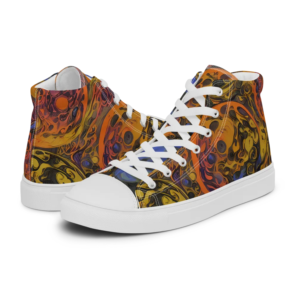 Molten Carnival on Women's High Top Canvas Shoes — Left