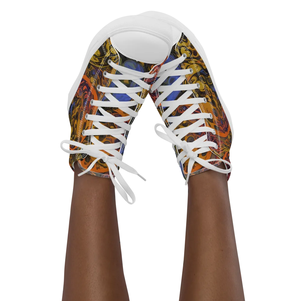 Molten Carnival on Women's High Top Canvas Shoes — Front