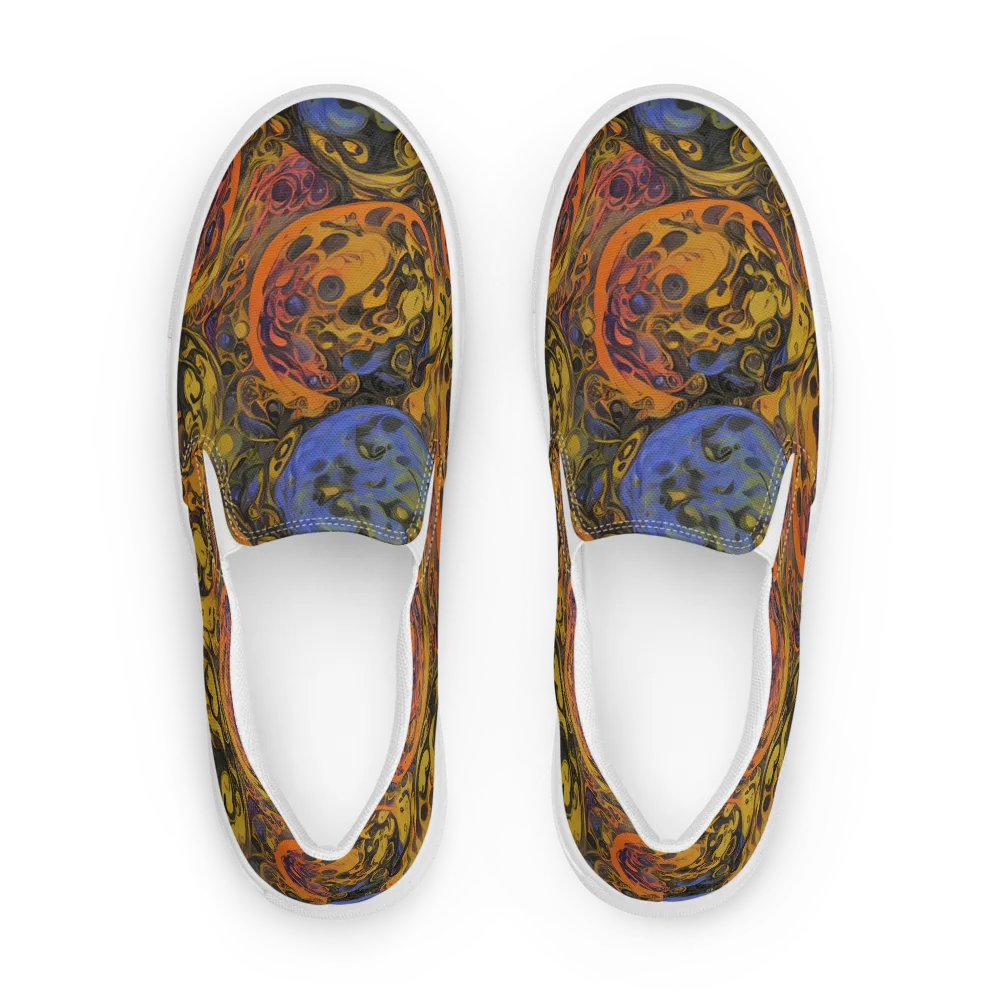 Molten Carnival on Men's Slip-On Canvas Shoes — Front