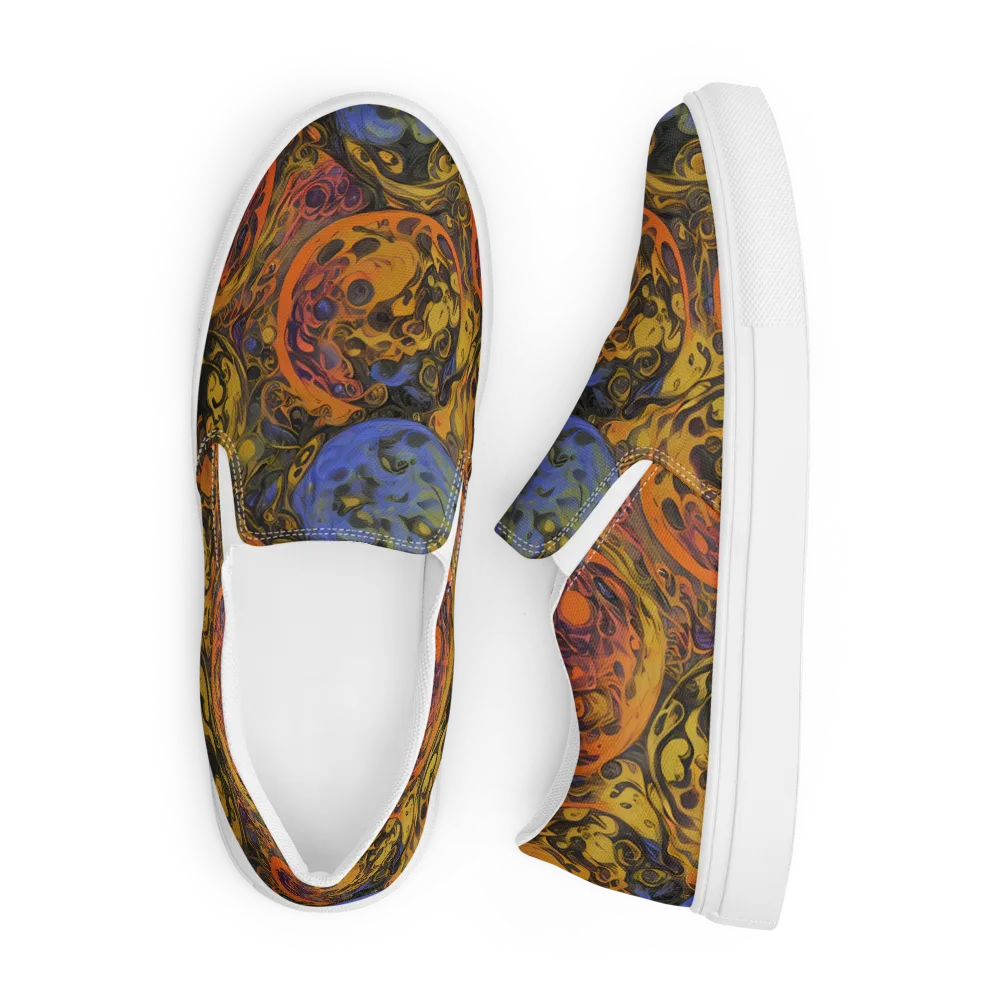 Molten Carnival on Men's Slip-On Canvas Shoes — Front