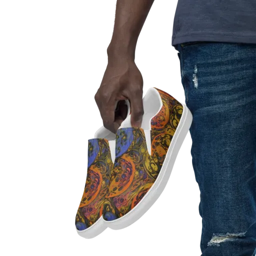 Molten Carnival on a Men's Slip-On Canvas Shoes