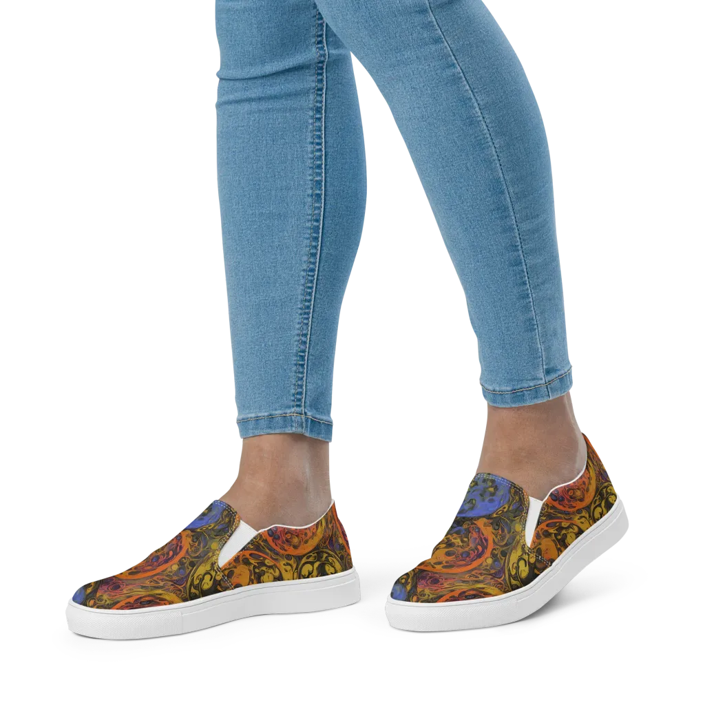 Molten Carnival on Women's Slip-On Canvas Shoes — Front