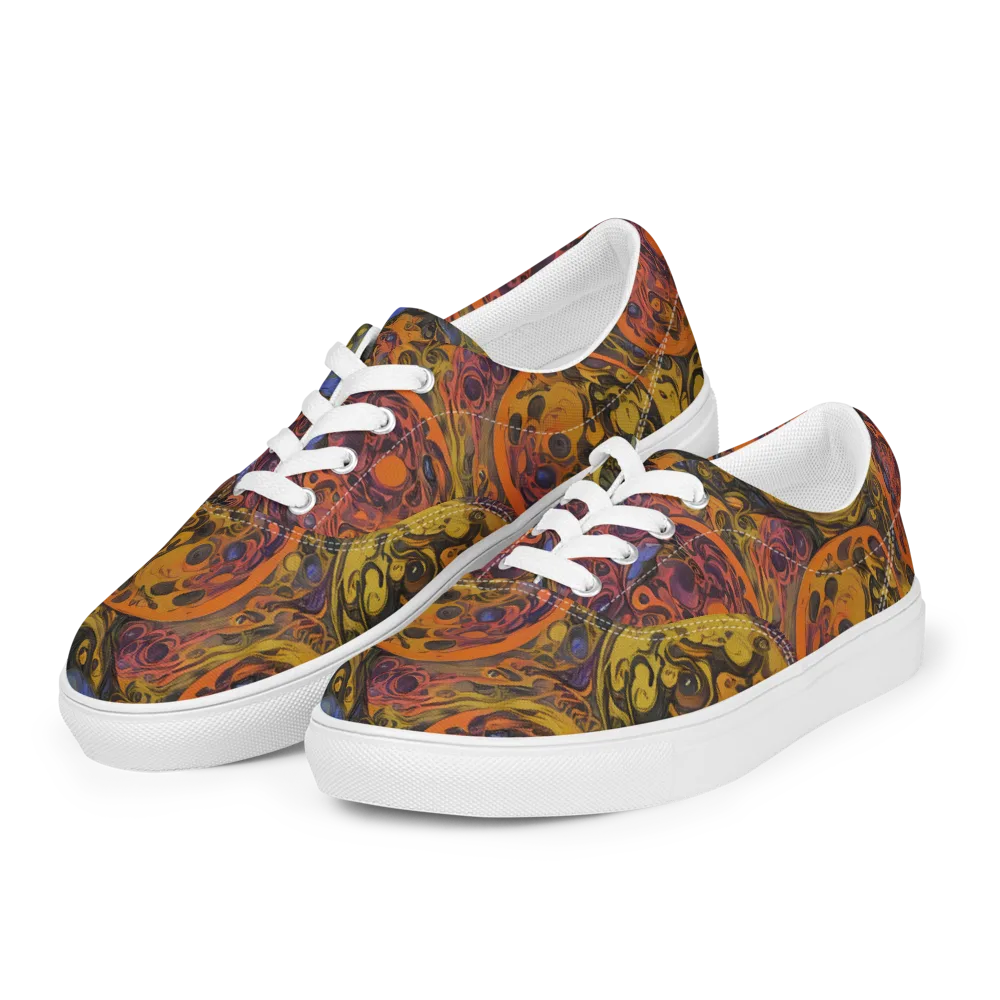 Molten Carnival on Men's Lace-Up Canvas Shoes — Left Front