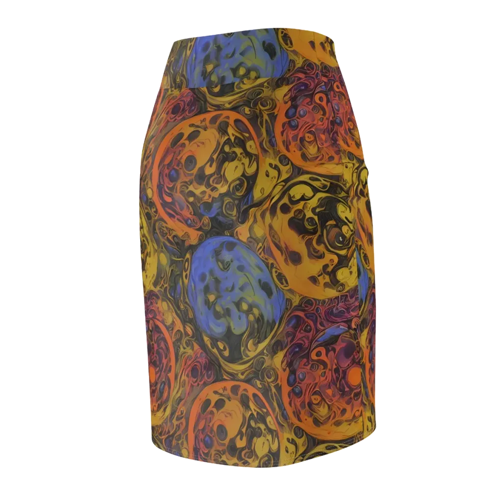 Molten Carnival on Pencil Skirt — Back Side