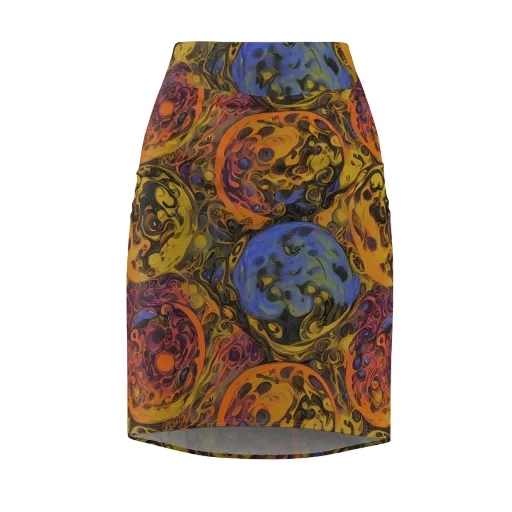 Molten Carnival on a Pencil Skirt