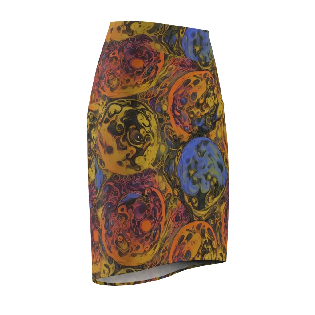 Molten Carnival on Pencil Skirt — Front Side