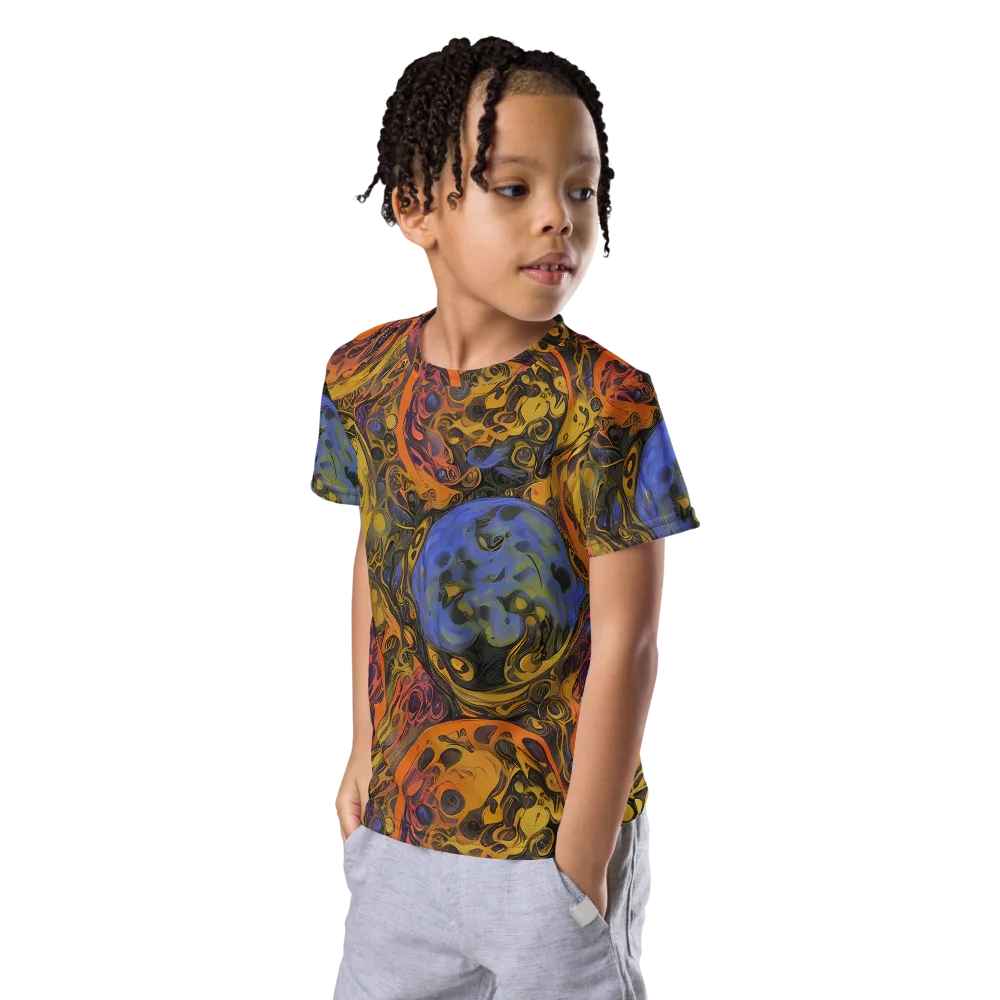 Molten Carnival on Kids Crew Neck T-Shirt — Left Front