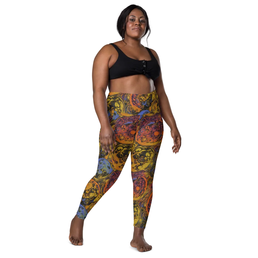 Molten Carnival on Leggings with Pockets — Front