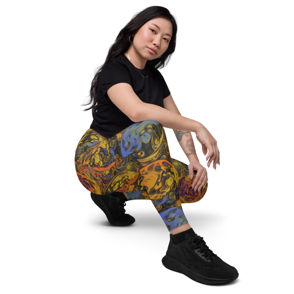 Molten Carnival on Leggings with Pockets — Right Front