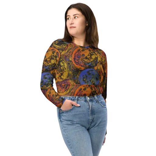 Molten Carnival on a Long Sleeve Crop Top