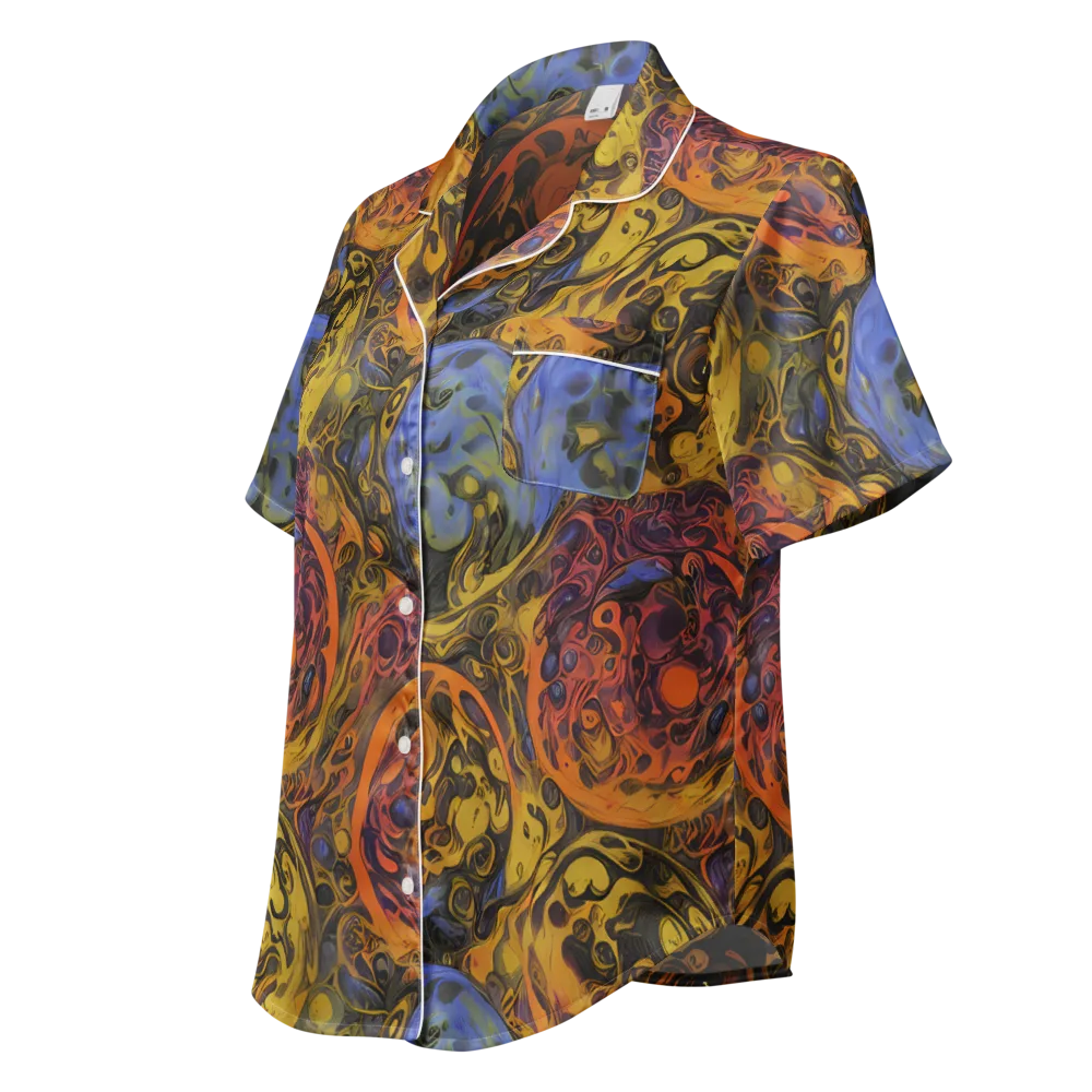 Molten Carnival on Women's Short Sleeve Pajama Top — Left Front