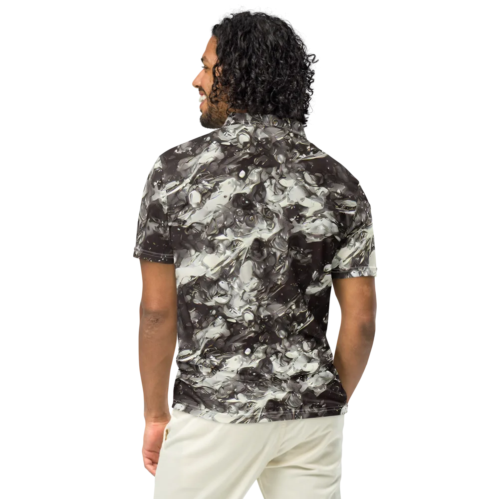 Nocturne Melt on Men's Slim Fit Polo Shirt — Back