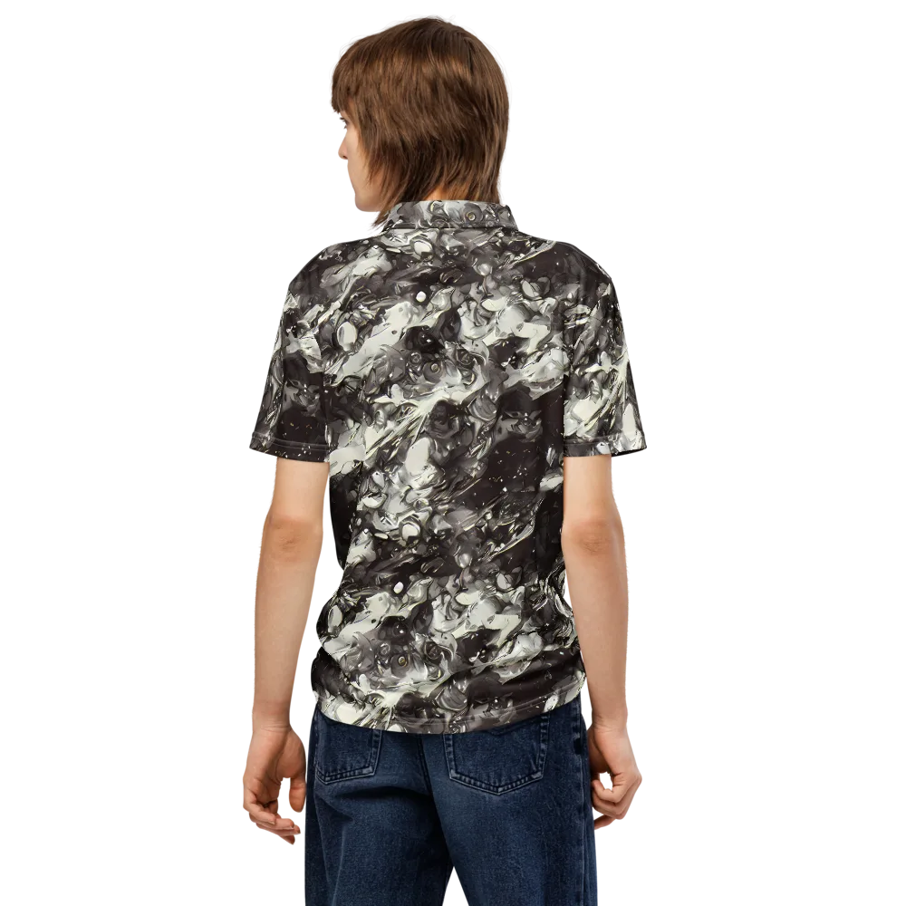 Nocturne Melt on Men's Slim Fit Polo Shirt — Back