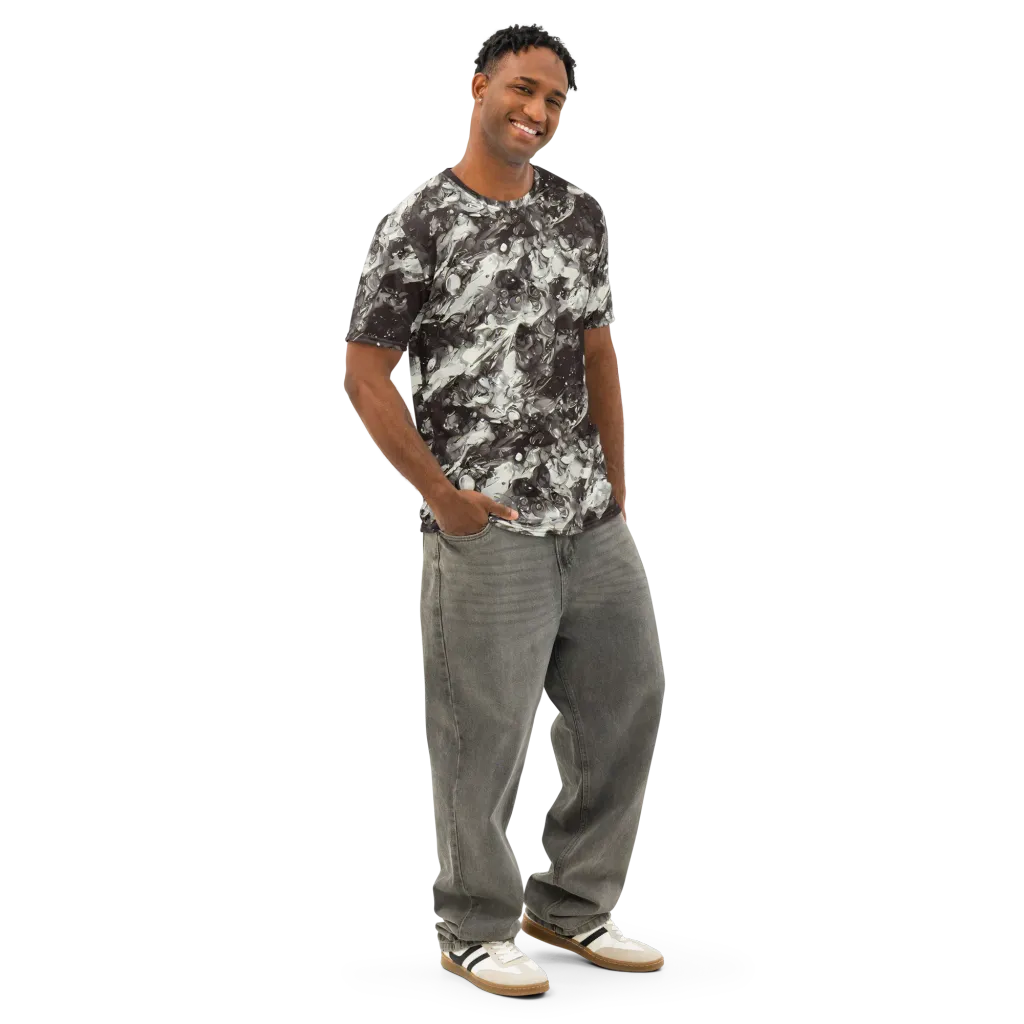 Nocturne Melt on Men's Cotton Crew Neck T-Shirt — Right Front