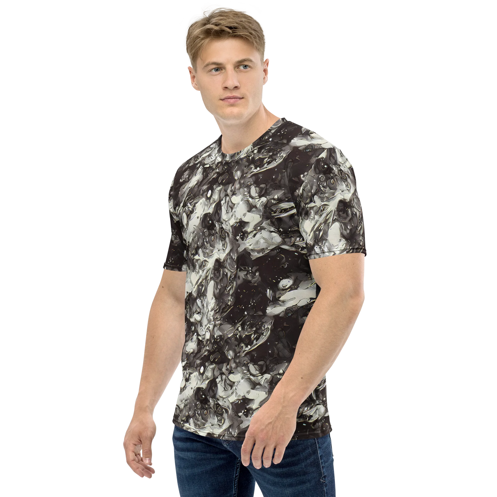 Nocturne Melt on Men's Crew Neck T-Shirt — Left