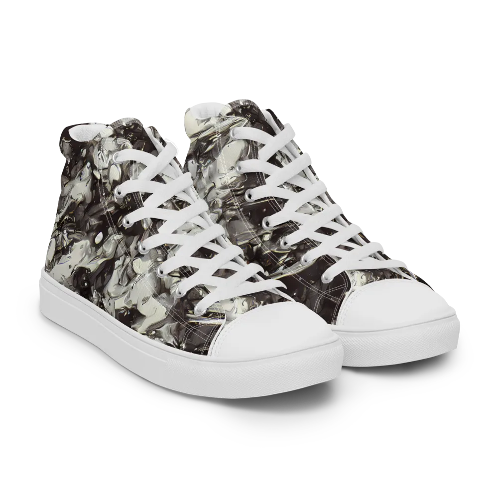 Nocturne Melt on Men's High Top Canvas Shoes — Right Front
