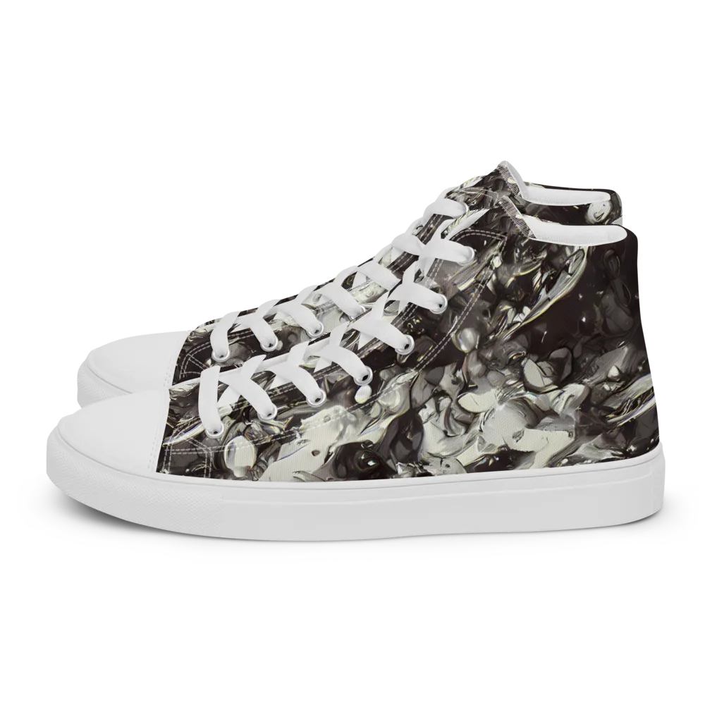 Nocturne Melt on Men's High Top Canvas Shoes — Left