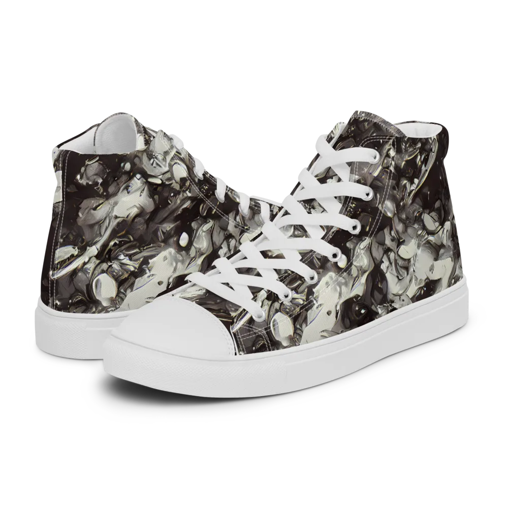 Nocturne Melt on Men's High Top Canvas Shoes — Left