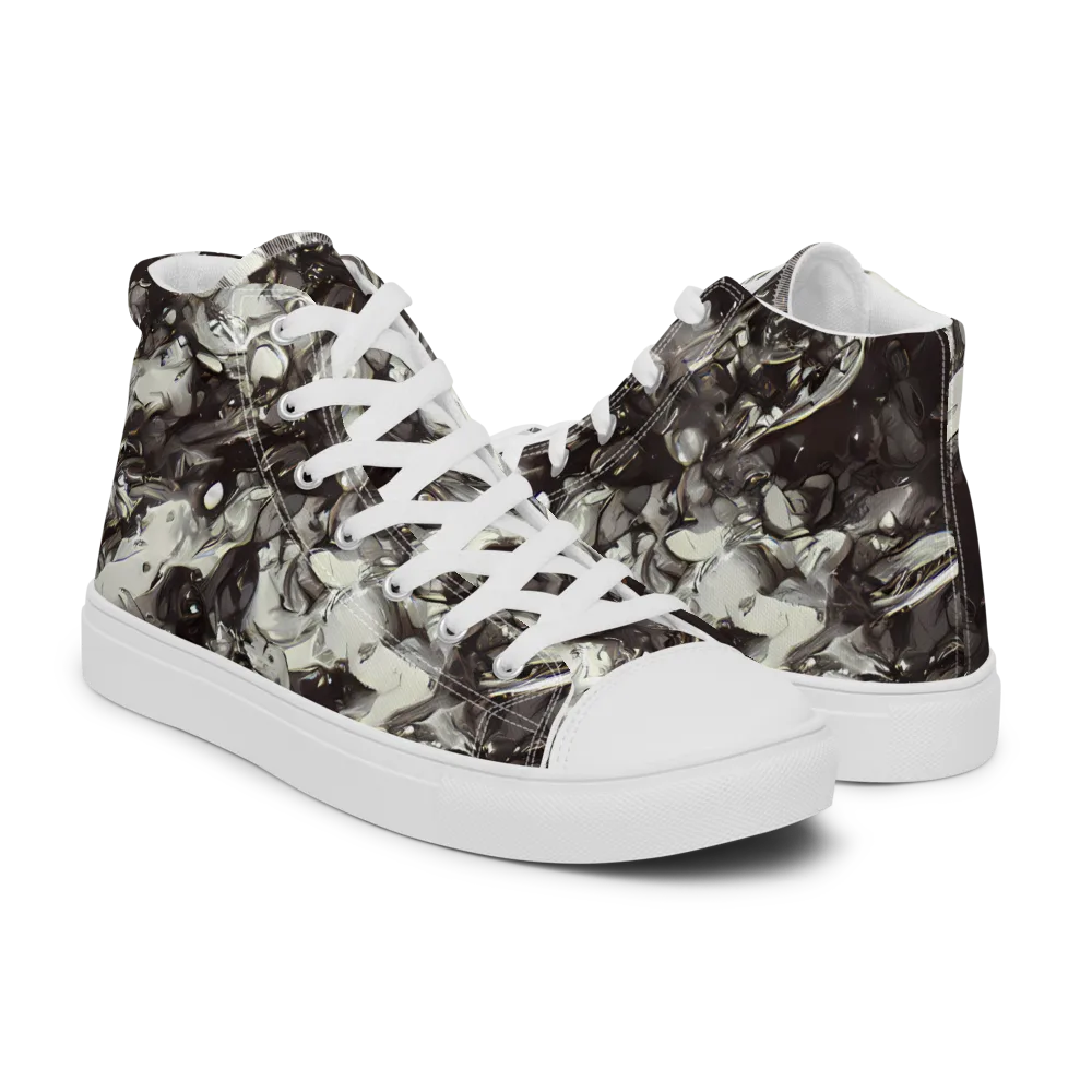 Nocturne Melt on Men's High Top Canvas Shoes — Right