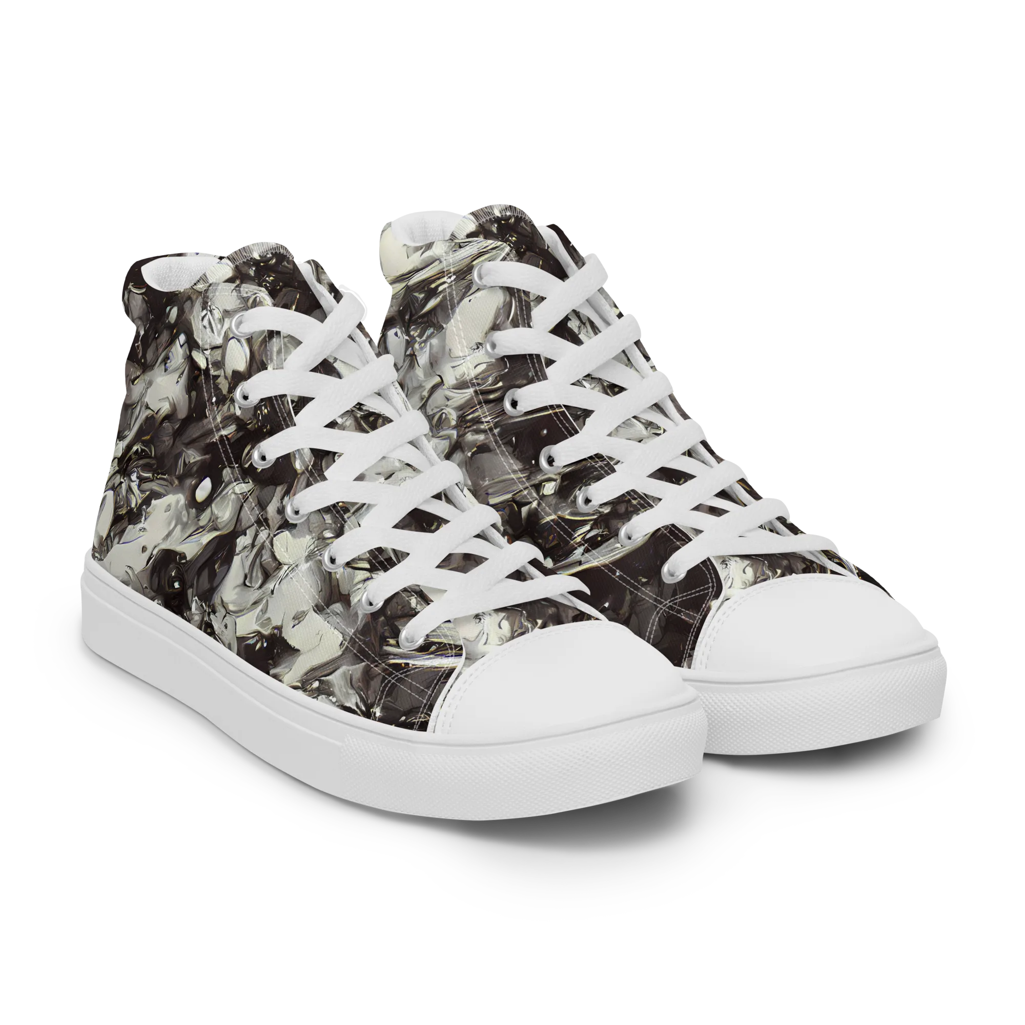 Nocturne Melt on Women's High Top Canvas Shoes — Right Front