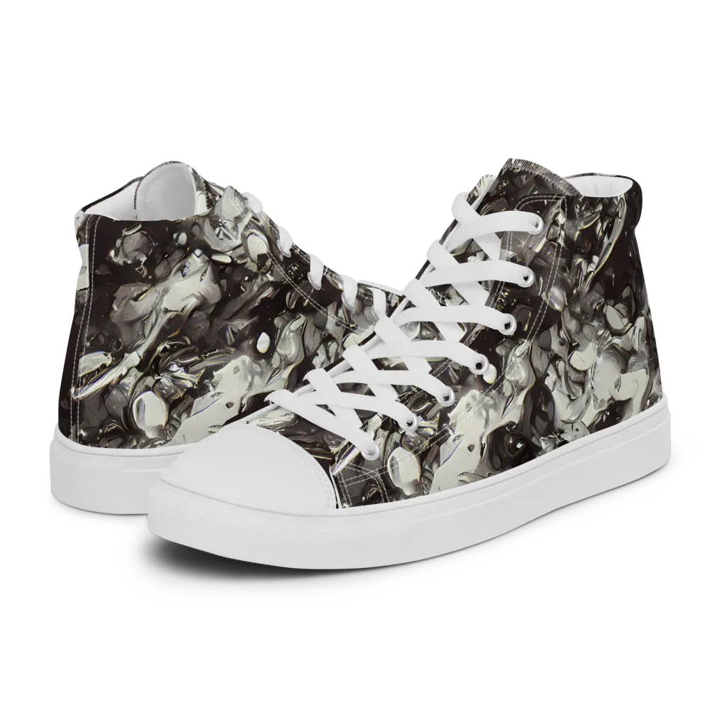 Nocturne Melt on Women's High Top Canvas Shoes — Left