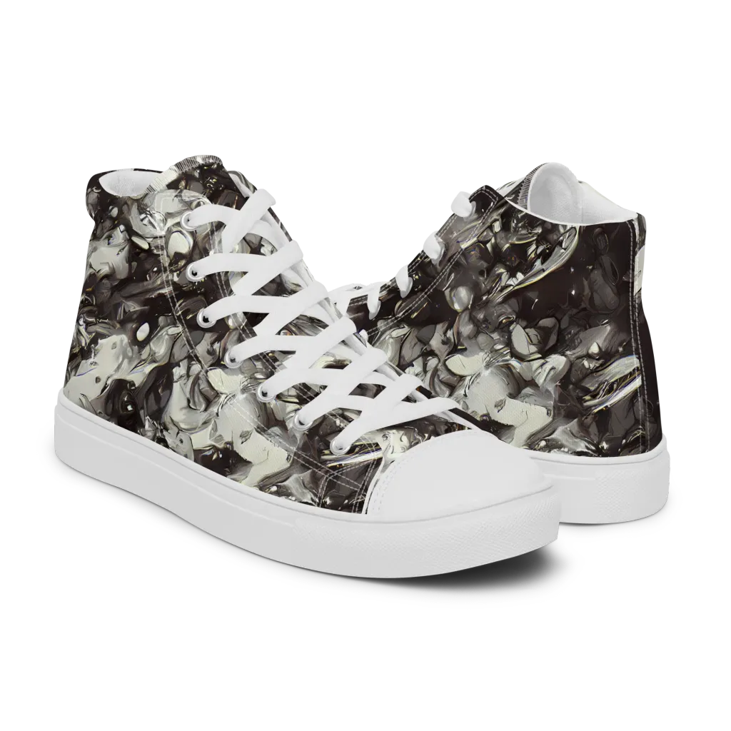 Nocturne Melt on Women's High Top Canvas Shoes — Right