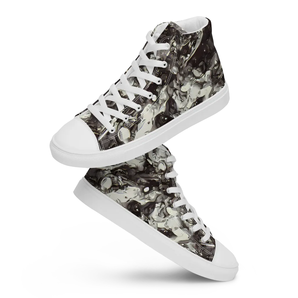 Nocturne Melt on Women's High Top Canvas Shoes — Front