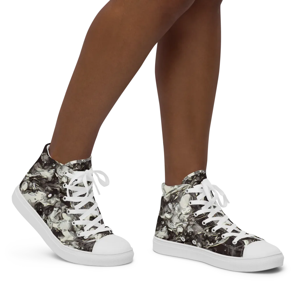 Nocturne Melt on Women's High Top Canvas Shoes — Right