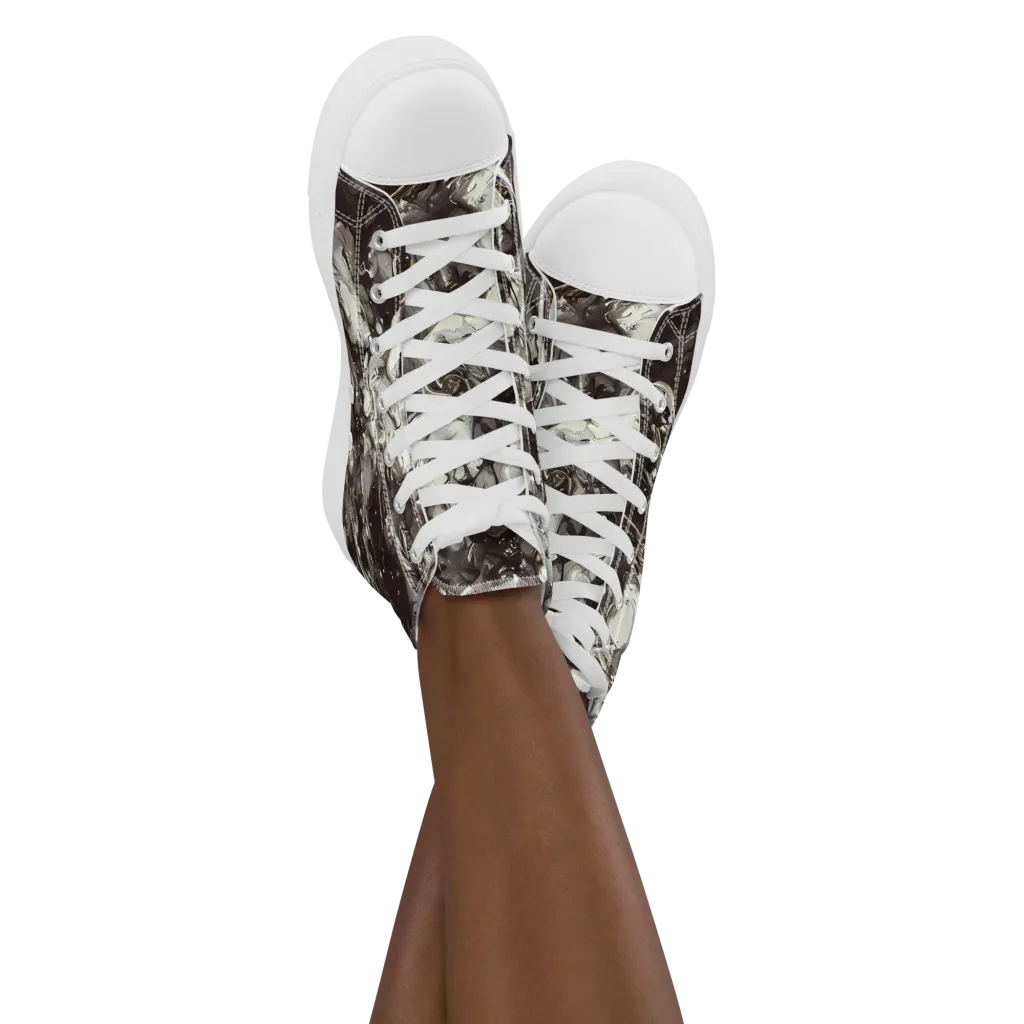 Nocturne Melt on Women's High Top Canvas Shoes — Front