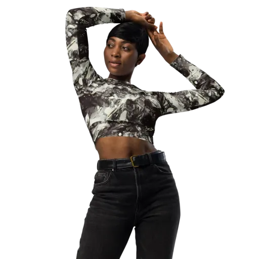 Nocturne Melt on a Long Sleeve Crop Top