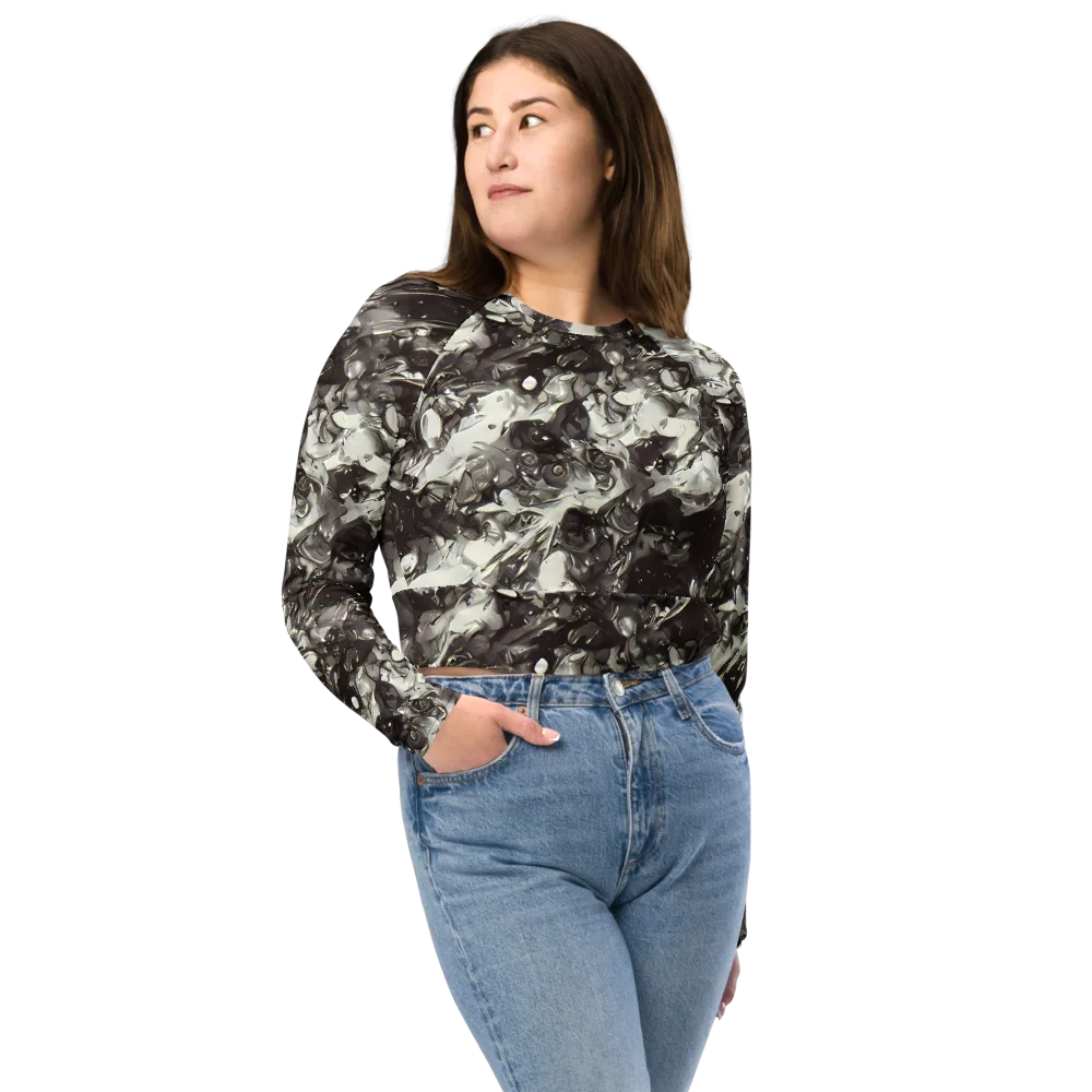 Nocturne Melt on Long Sleeve Crop Top — Front