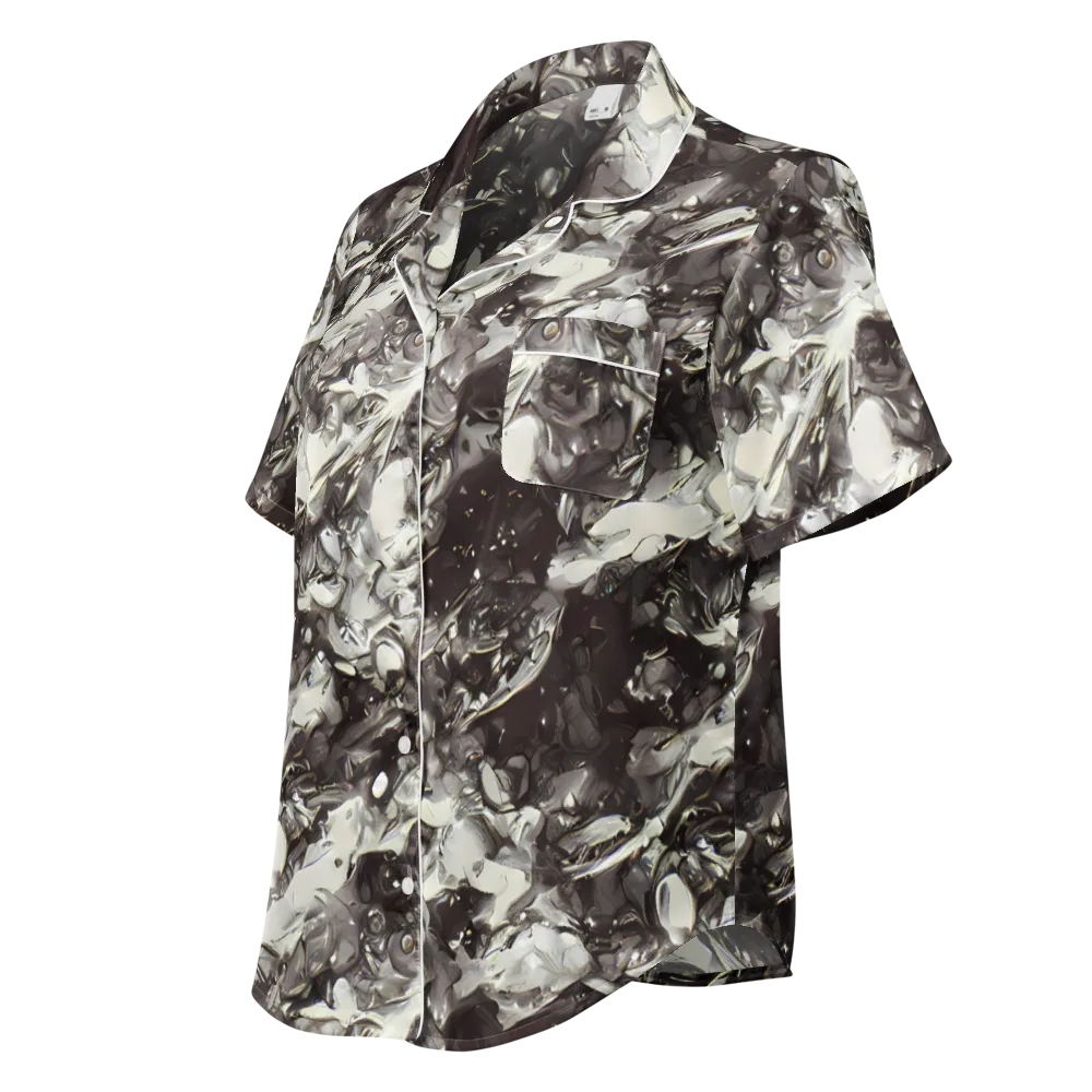 Nocturne Melt on Women's Short Sleeve Pajama Top — Left Front