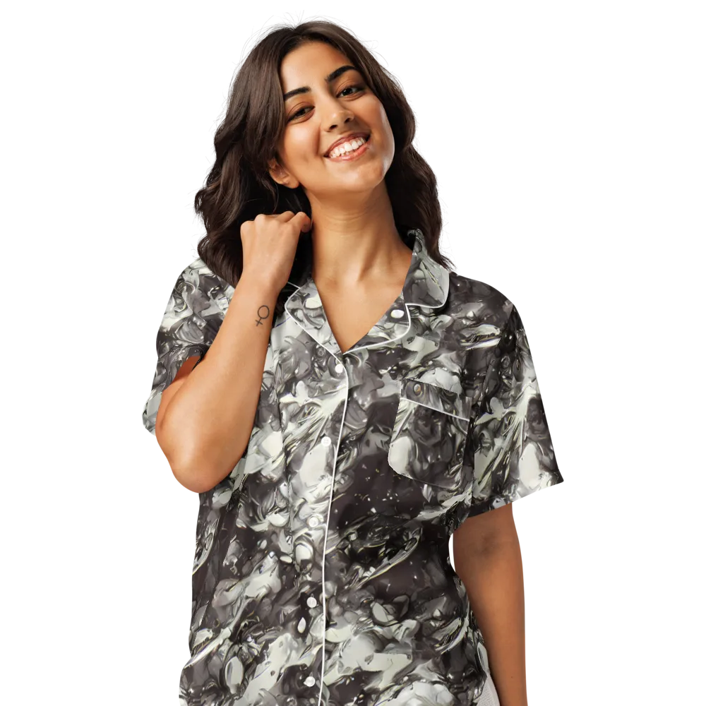 Nocturne Melt on Women's Short Sleeve Pajama Top — Front