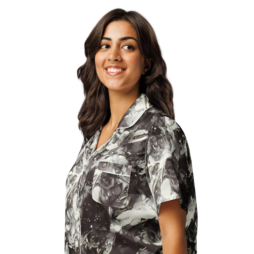 Nocturne Melt on Women's Short Sleeve Pajama Top — Left Front