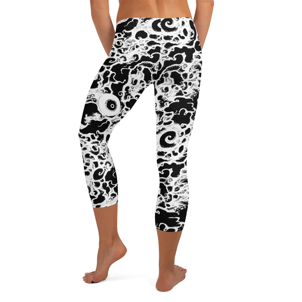 Obsidian Drift on Capri Leggings — Back