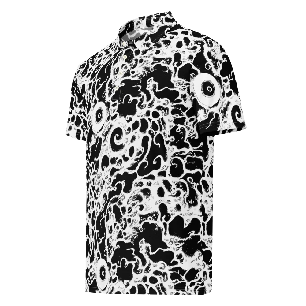 Obsidian Drift on Men's Slim Fit Polo Shirt — Left Front