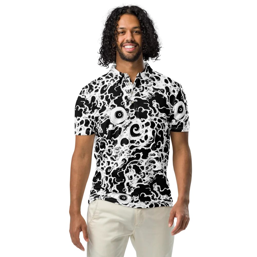 Obsidian Drift on Men's Slim Fit Polo Shirt — Front