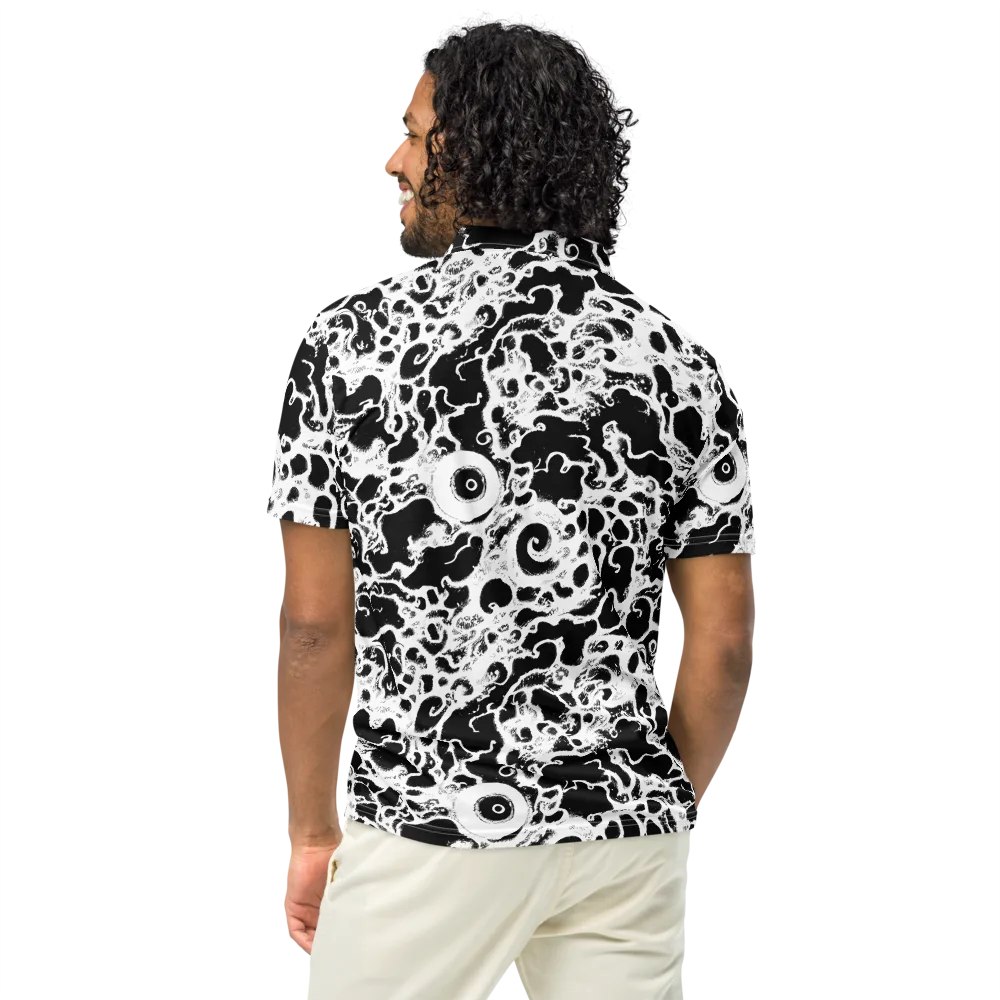 Obsidian Drift on Men's Slim Fit Polo Shirt — Back