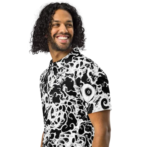 Obsidian Drift on a Men's Slim Fit Polo Shirt