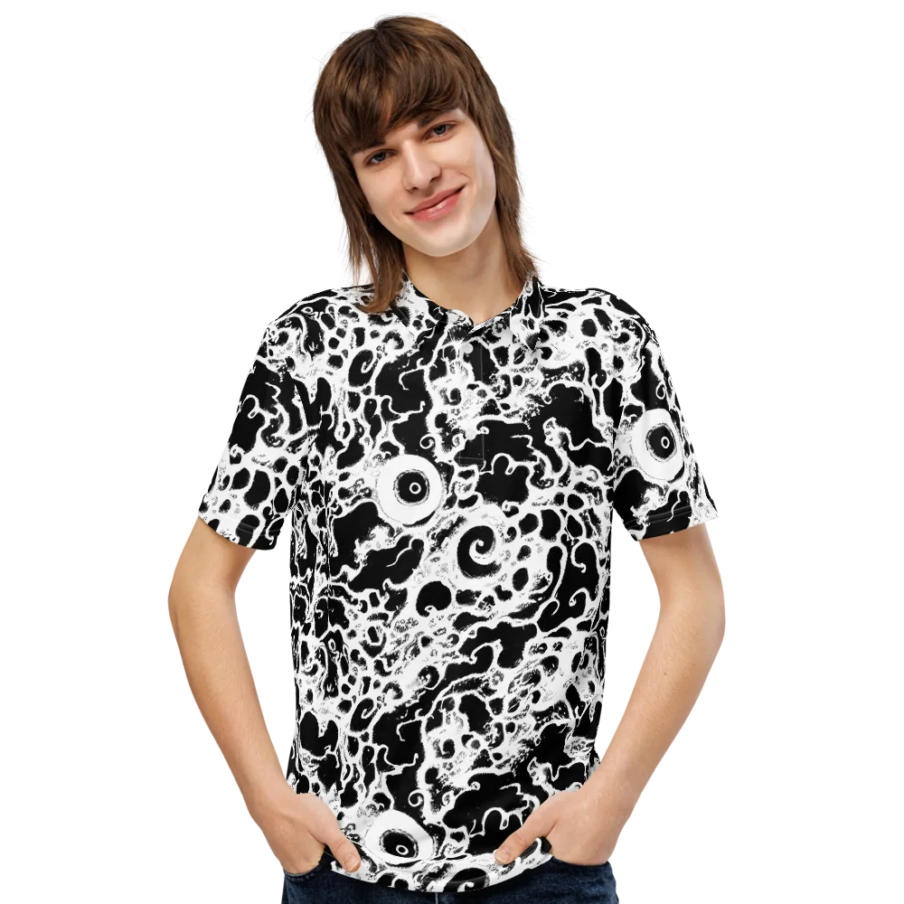 Obsidian Drift on Men's Slim Fit Polo Shirt — Front