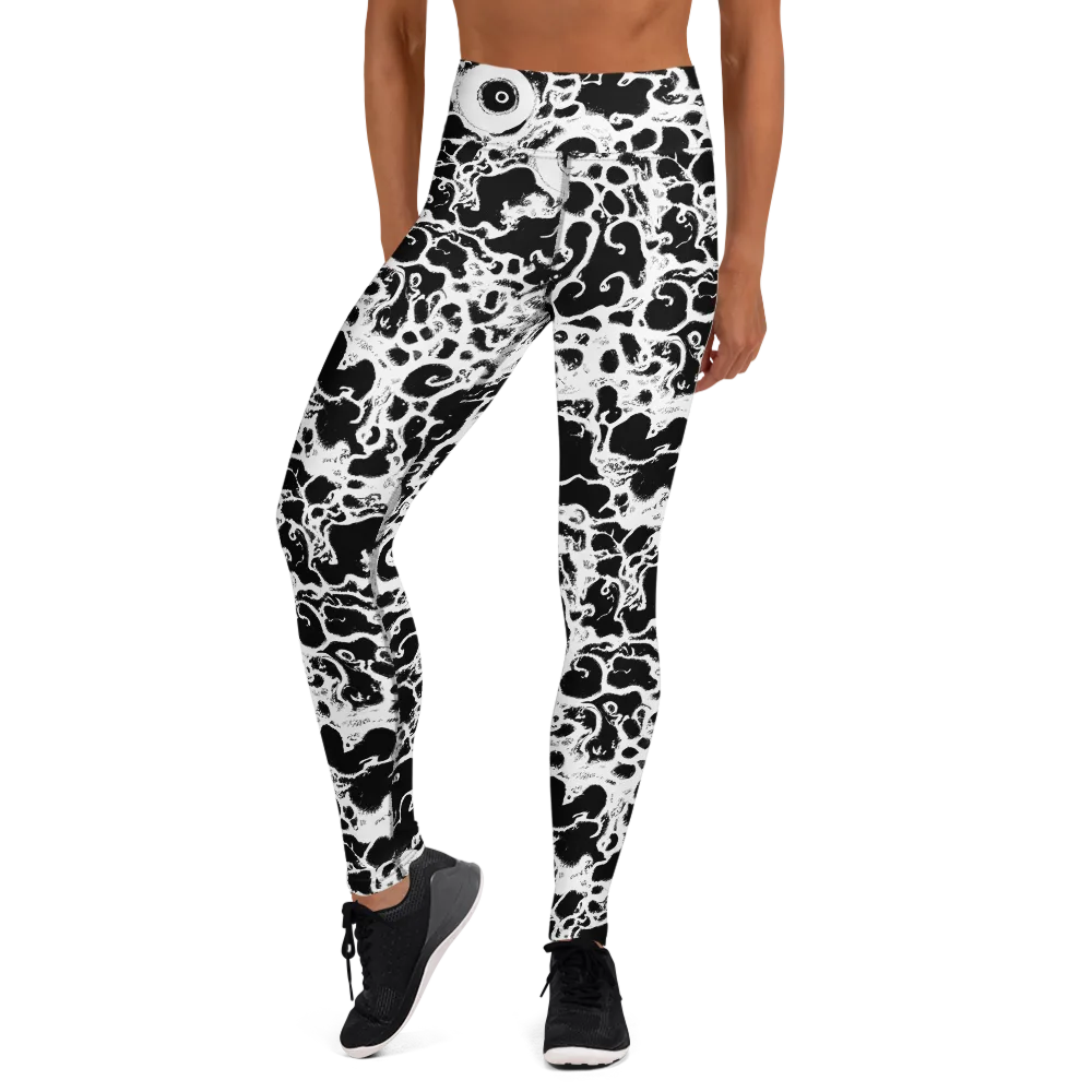 Obsidian Drift on Yoga Leggings — Front